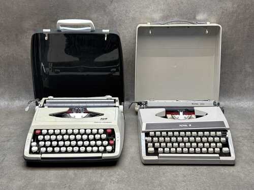 Two vintage portable typewriters