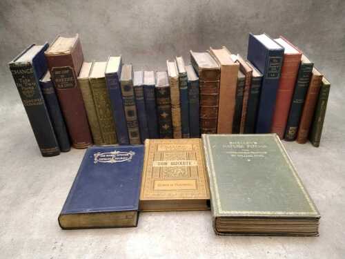 Antique and vintage books, including Don Quixote