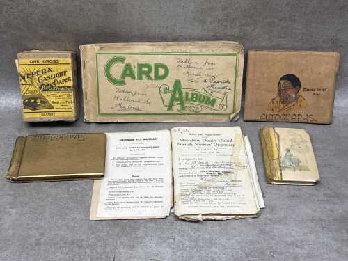 Vintage ephemera including autograph books