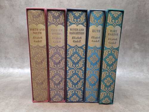 Five Folio Society Elizabeth Gaskell books in slipcases