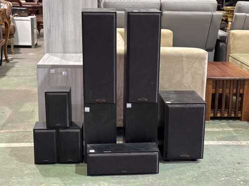 Accusound OM-650 surround sound seven speaker set