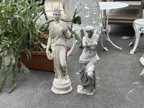 Pair of classical-style resin garden statues