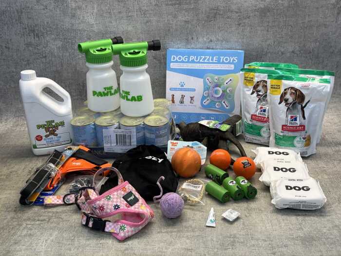 Group of dog products