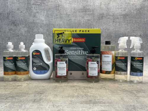 Group of Bosisto's cleaning products