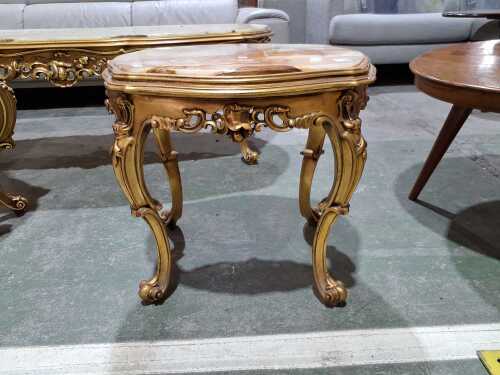 Italian giltwood side table with stone top