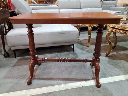 Timber hall table with turned legs