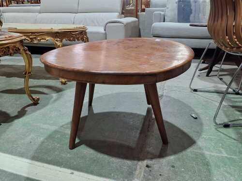 Round timber occasional table