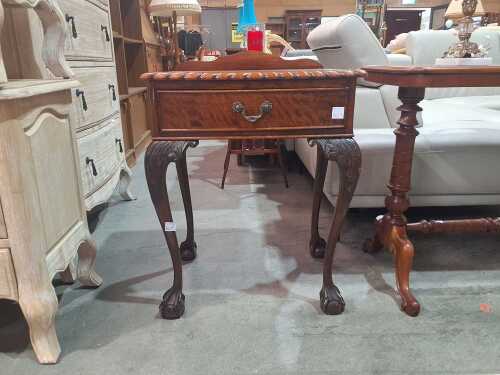 Chippendale style timber bedside table