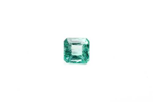 An emerald cut natural emerald