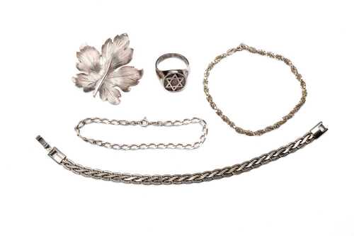 Collection of jewellery in sterling silver