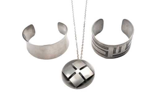 Collection of Danish pewter jewellery
