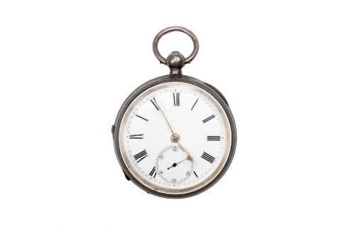 An antique pocket watch in sterling silver