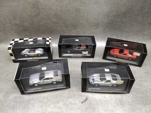 Five Minichamps 1/43 scale die cast model cars