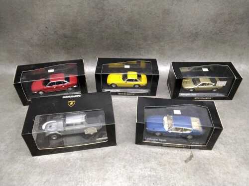 Five Minichamps 1/43 scale die cast model cars