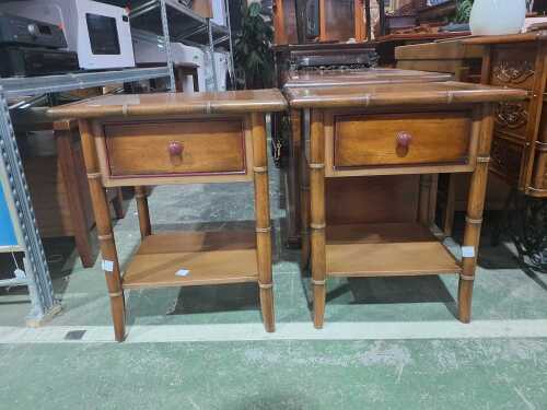 Pair of timber bedside tables
