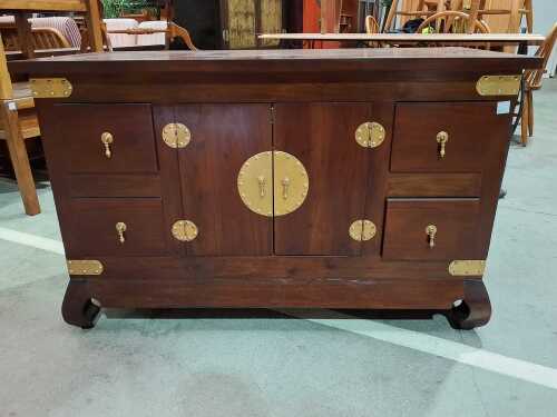 Asian-style timber entertainment unit