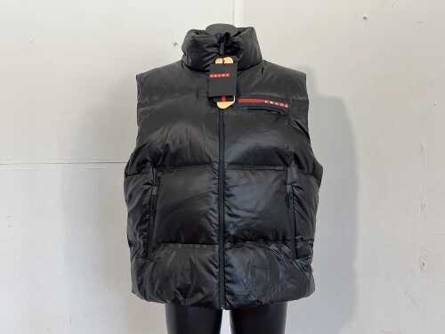 Designer style nylon vest in black, size XL