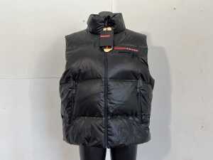 Designer style nylon vest in black, size XL