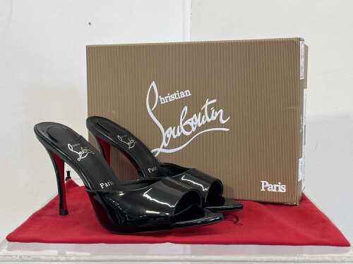 Designer style heels in black and red, size EU 39