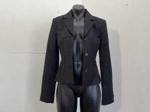 Henne Zira Blazer in Black with Blue Pinstripe, size 6
