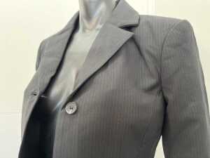 Henne Zira Blazer in Black with Blue Pinstripe, size 6 - 2