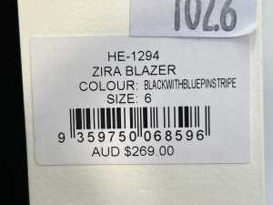 Henne Zira Blazer in Black with Blue Pinstripe, size 6 - 5