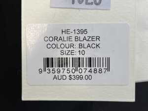 Henne Coralie Blazer in Black, size 10 - 5