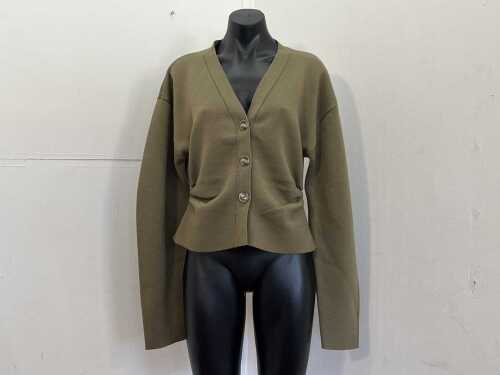 SIR. Ayana Gathered Cardigan in Olive, size S