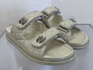 Designer style sandals in off-white, size EU 37 - 3