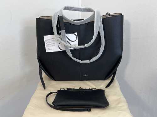 Pol&egrave;ne Cyme Mini handbag in Textured Black