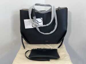 Pol&egrave;ne Cyme Mini handbag in Textured Black