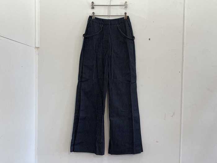Maku Santorini Trouser in Navy Painted Stripe, size 6