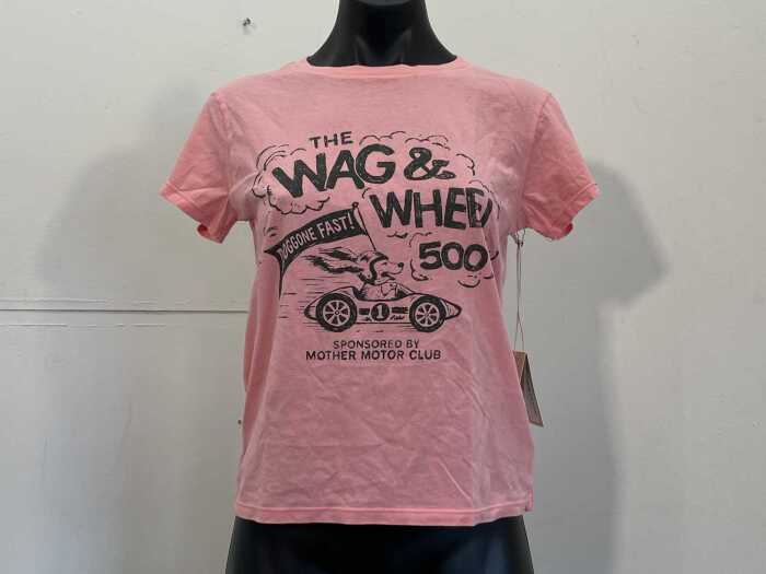 Mother The Lil Goodie Goodie Tee in Wag and Wheel Pink Icing, size S