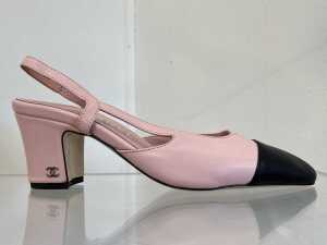 Designer style heels in pink and black, size EU 38C - 2