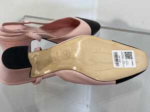 Designer style heels in pink and black, size EU 38C - 4