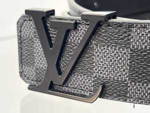 Designer style belt in black and grey - 4