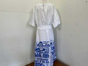 Binny POINT BREAK dress in white and blue, size 14 - 5