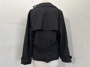 Marco Polo Cropped Trench Coat in Black, size 14 - 4