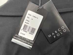 Marco Polo Cropped Trench Coat in Black, size 14 - 5