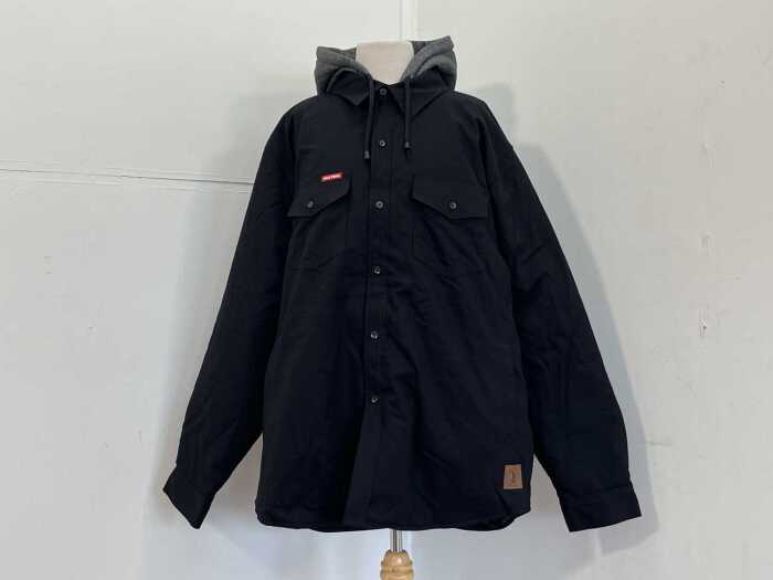 Hard Yakka Quilted Shacket in Black, size 3XL