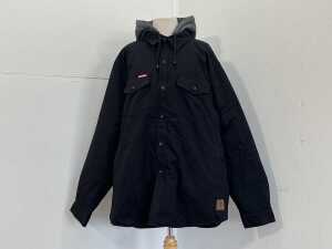 Hard Yakka Quilted Shacket in Black, size 3XL