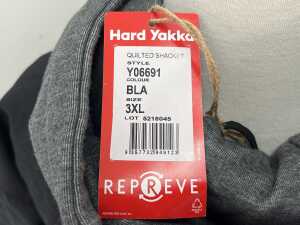 Hard Yakka Quilted Shacket in Black, size 3XL - 5
