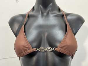 Designer style bikini in brown, size S - 2