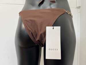 Designer style bikini in brown, size S - 4