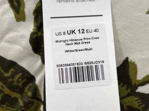 ME+EM Midnight Hibiscus Print Crew Neck Midi Dress, size 8 - 5