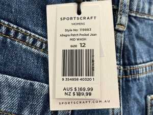 Sportscraft Allegra Patch Pocket Jean in Mid Wash, size 12 - 5