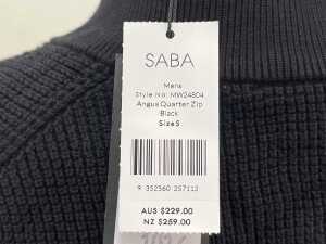 Saba Angus Men's Quarter Zip in Black, size S - 5