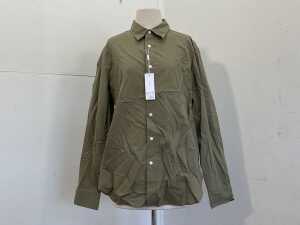 Saba Ethan Poplin Men's Casual Shirt in Khaki, size M