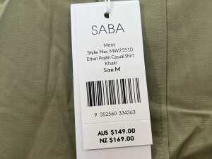 Saba Ethan Poplin Men's Casual Shirt in Khaki, size M - 5