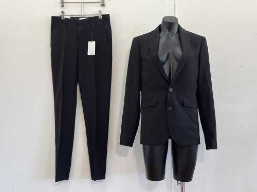 yd. Goodfella Skinny Suit Jacket size 36 & Dress Pant size 30, in black